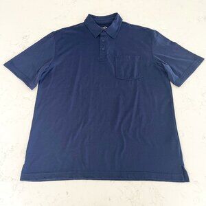 Arnold Palmer SS 3 Button Poly Cotton Blend Polo Golf Shirt Navy Sz M 38-40